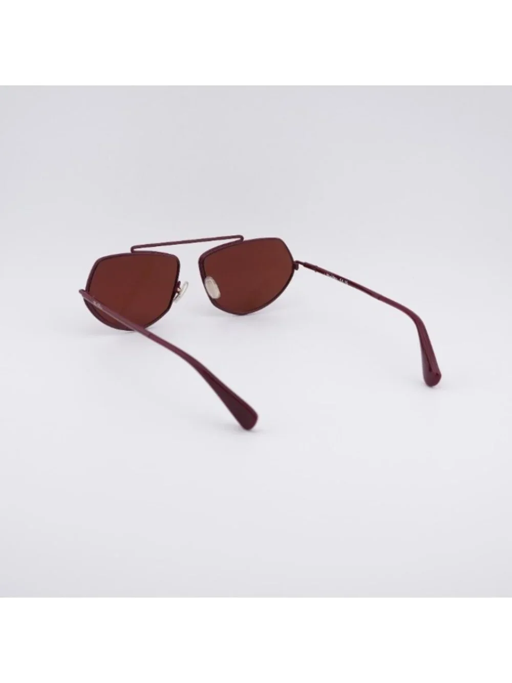 Max Mara MM0165 69S Joey Sunglasses Shiny Bordeaux Geometric Frame